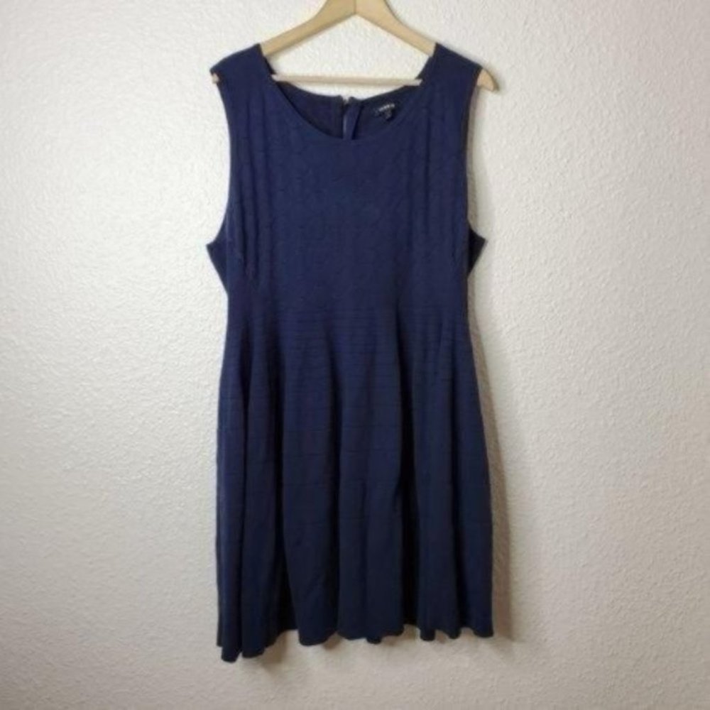 Torrid Navy Mixed Stitch Sweater Dress